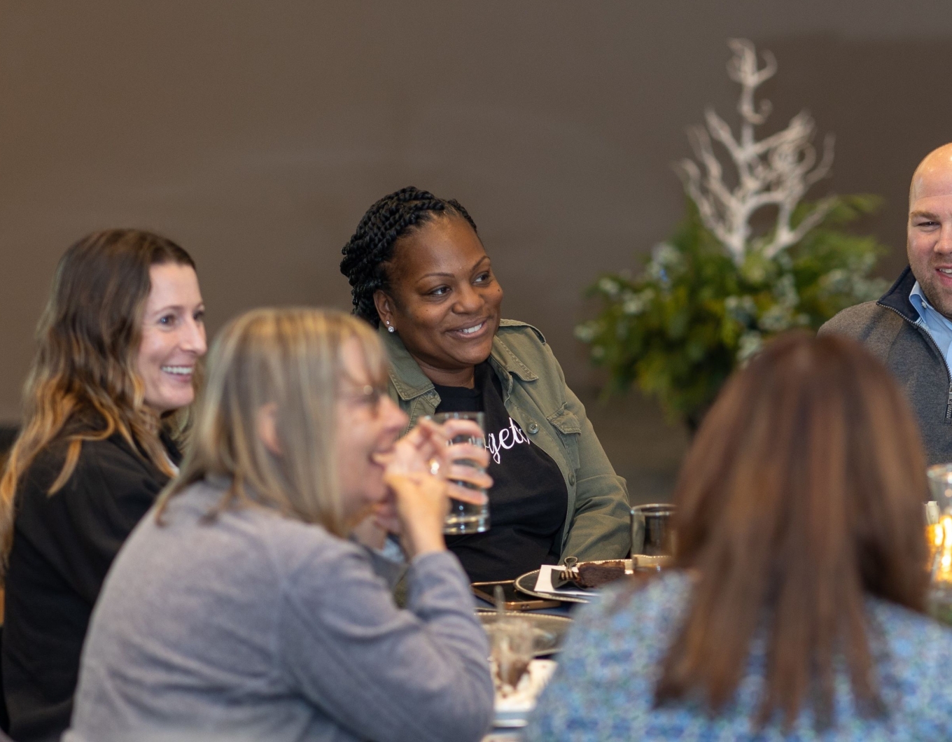 Colleagues at a luncheon.