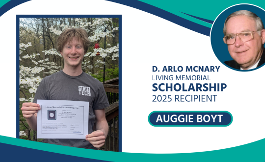 Graphic with McNary Scholarship winner Auggie Boyt.
