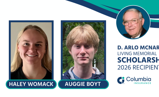 Graphic with photos of the 2026 recipients of the D. Arlo McNary Living Memorial Scholarship.
