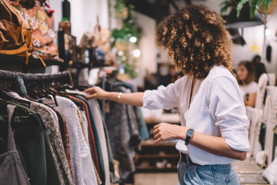 Woman shopping for clothes